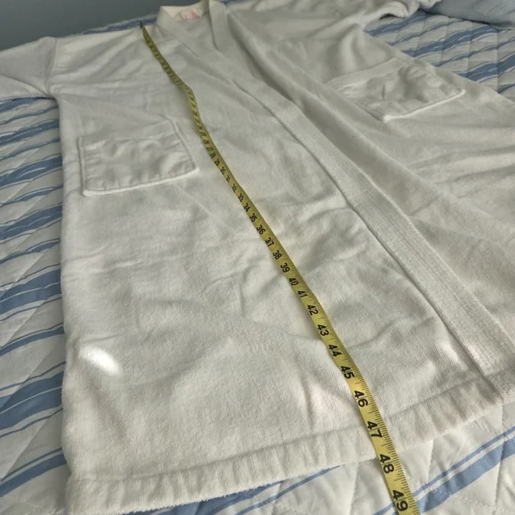 Just For Women White Cotton Terry Spa Robe - 1X/2X - Picture 5 of 13